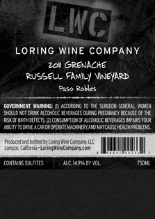 More about 00233-LWC-2011-Grenache-Russell-Family-750ML-Label